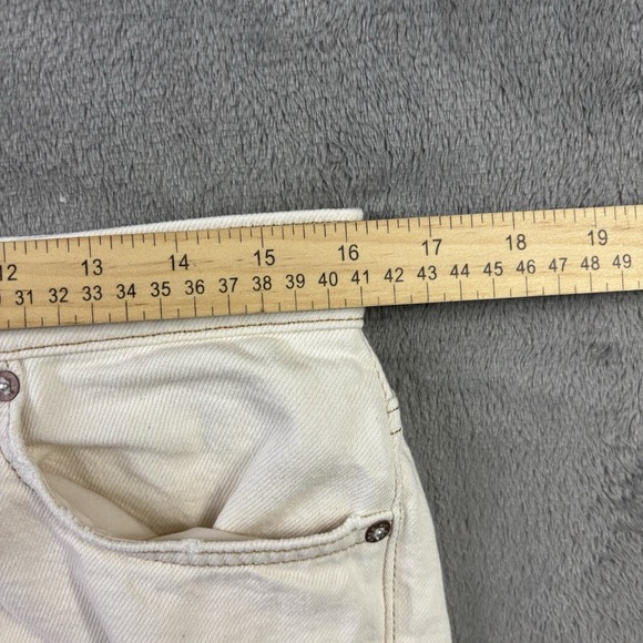 We The Free People Jeans Womens 30 Laurel Canyon Flare Ivory High Rise (Mended) - Picture 11 of 16